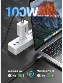 CABLETIME καλώδιο USB-C CT-CMCM2, USB 3.1, 100W, 20Gbps, 4K, 1.5m, μαύρο