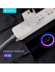 CELEBRAT καλώδιο Micro USB σε USB CB-32, 10.5W, 1m, μαύρο