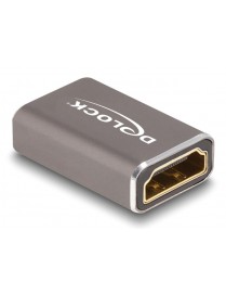 DELOCK αντάπτορας HDMI 60078 με Ethernet, 8K/60Hz, μεταλλικός, γκρι