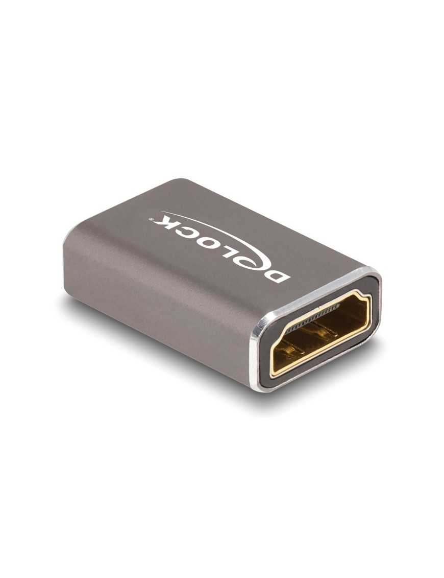 DELOCK αντάπτορας HDMI 60078 με Ethernet, 8K/60Hz, μεταλλικός, γκρι