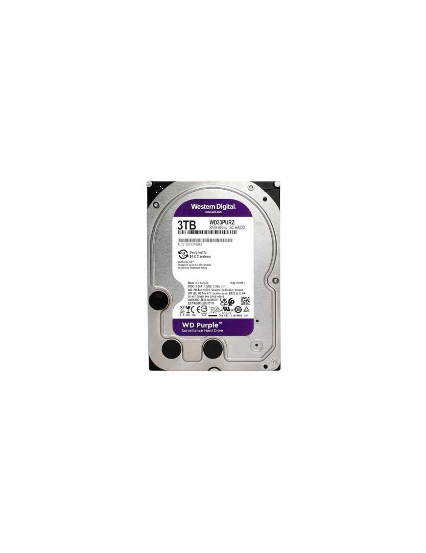 WD σκληρός δίσκος 3.5" Purple Surveillance 3TB, 256MB, 5400RPM, SATA III