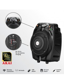 Akai SS022A-X6 Φορητό ηχείο Bluetooth με ενισχυτή, USB και κάρτα SD – 30 W RMS