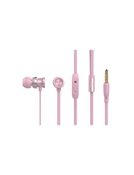 CELEBRAT earphones με μικρόφωνο D7, 3.5mm σύνδεση, Φ10mm, 1.2m, ροζ