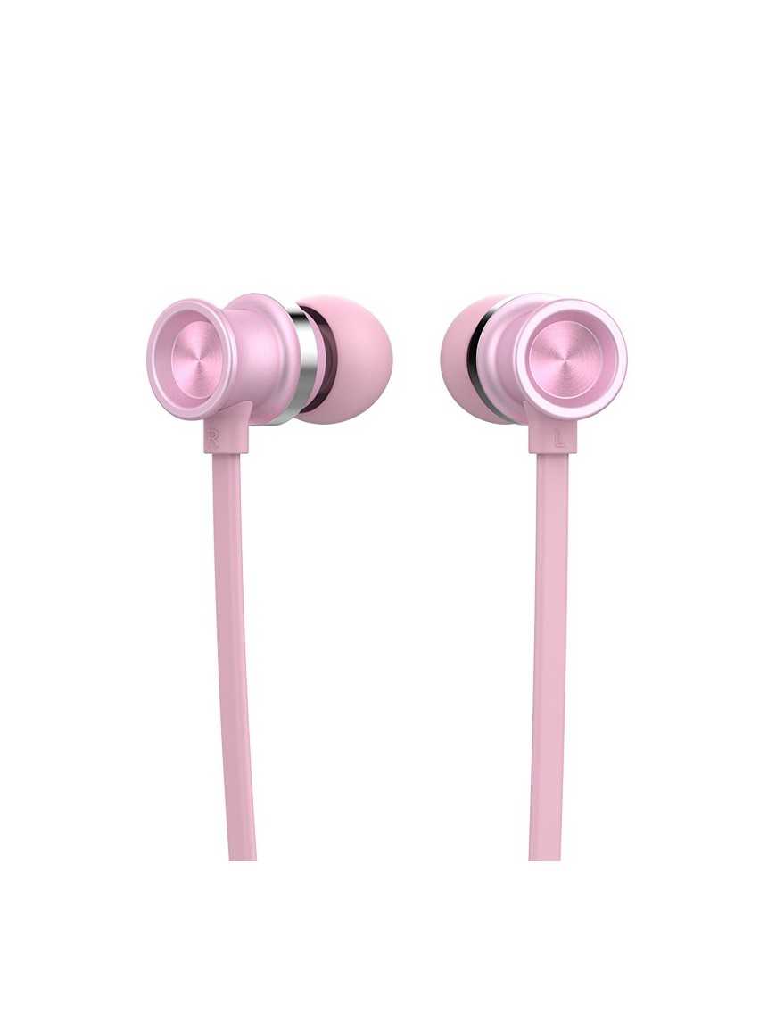CELEBRAT earphones με μικρόφωνο D7, 3.5mm σύνδεση, Φ10mm, 1.2m, ροζ
