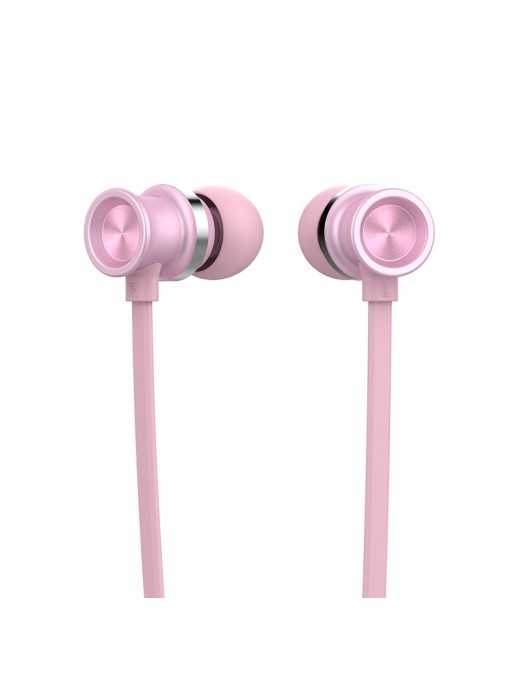 CELEBRAT earphones με μικρόφωνο D7, 3.5mm σύνδεση, Φ10mm, 1.2m, ροζ