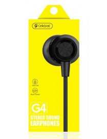 CELEBRAT earphones με μικρόφωνο G4, 3.5mm σύνδεση, Φ10mm, 1.2m, μαύρο