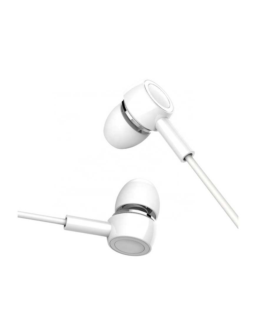 USAMS earphones με μικρόφωνο EP-12, 3.5mm σύνδεση, Φ10mm, 1.2m, λευκά