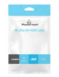 POWERTECH καλώδιο HDMI 2.0 CAB-H141 με Ethernet, 4K/60Hz, 1.5m, μαύρο