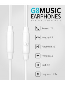 CELEBRAT earphones με μικρόφωνο G8, 3.5mm σύνδεση, Φ14.2mm, 1.2m, μαύρα