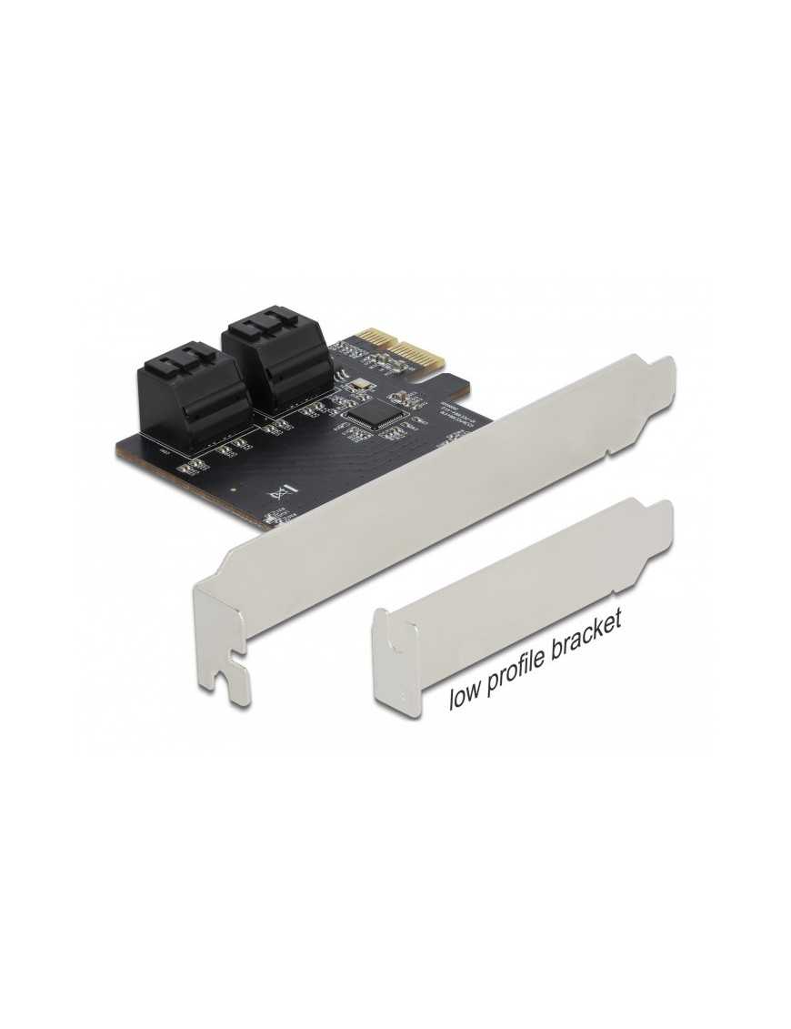 DELOCK κάρτα επέκτασης PCIe σε 4x SATA 90010, 6Gb/s, Low Profile