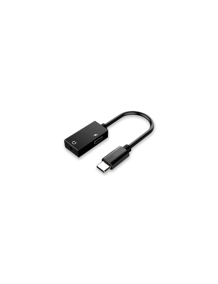 POWERTECH αντάπτορας USB-C σε USB-C & 3.5mm CAB-UC053, μαύρος