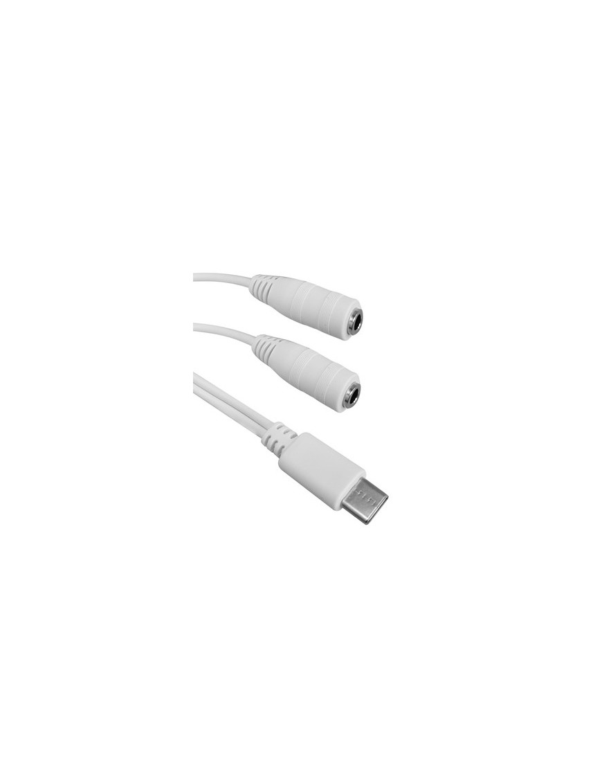 POWERTECH καλώδιο USB-C σε 2x 3.5mm CAB-UC055, 0.20m, λευκό