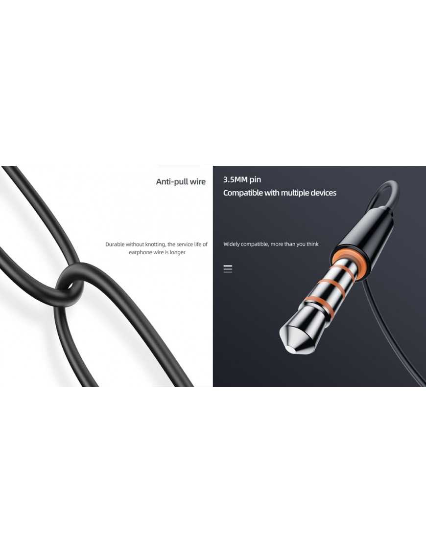 YISON earphones με μικρόφωνο X2, 3.5mm σύνδεση, Φ10mm, 1.36m, λευκά