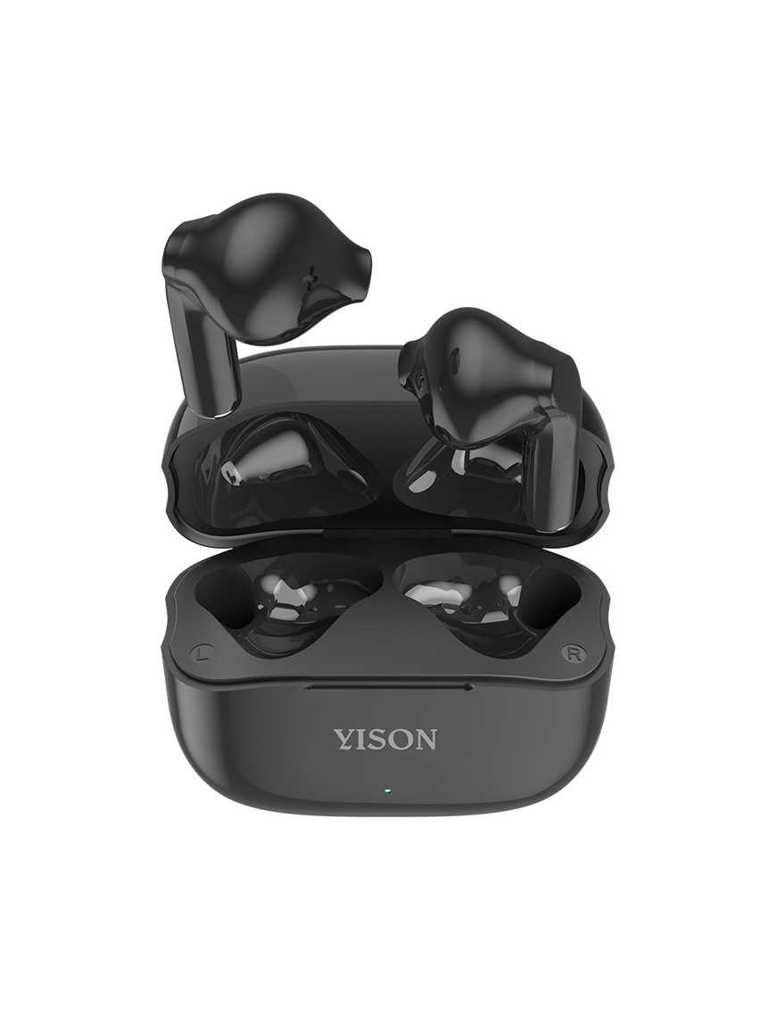 YISON earphones με θήκη φόρτισης TWS-T6, True Wireless, Φ13mm, μαύρα