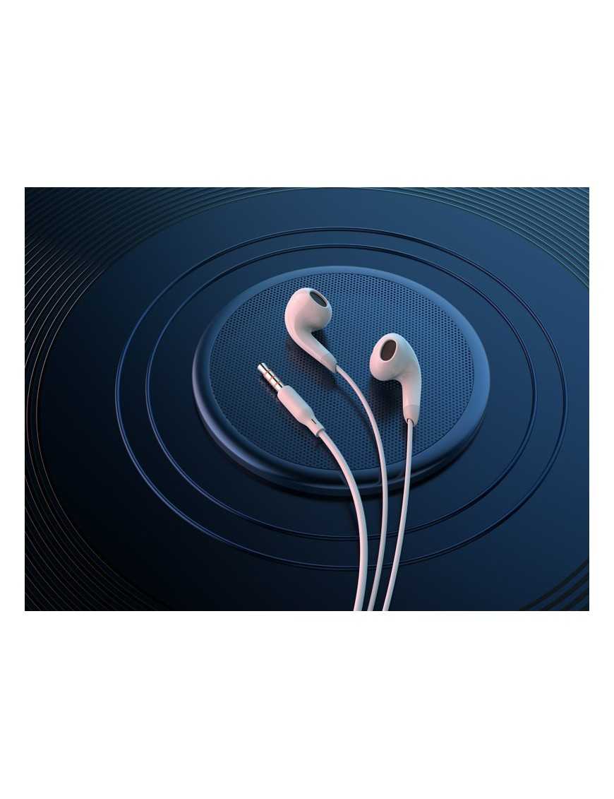 CELEBRAT earphones με μικρόφωνο G27, 3.5mm σύνδεση, Φ14mm, 1.2m, λευκά