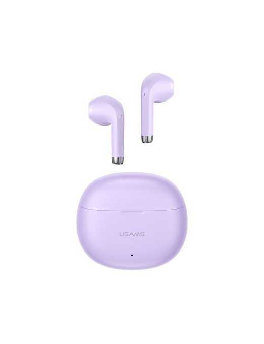 USAMS earphones με θήκη φόρτισης US-YO17, True Wireless, Φ13mm, μωβ