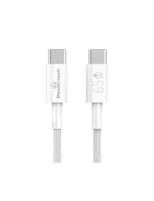 POWERTECH καλώδιο USB-C PTR-0181, 65W, 480Mbps, 1m, λευκό
