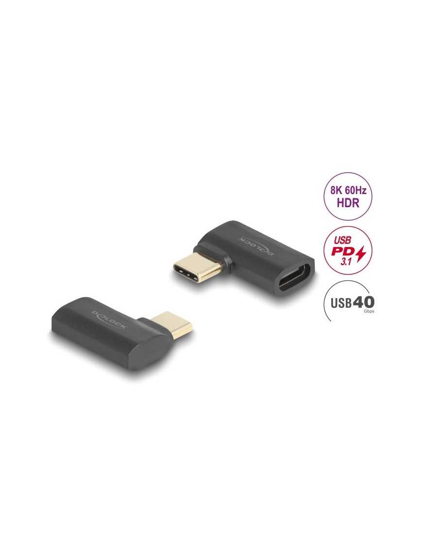 DELOCK αντάπτορας USB-C 60245, αρσενικό σε θηλυκό, 240W, 40Gbps, μαύρος