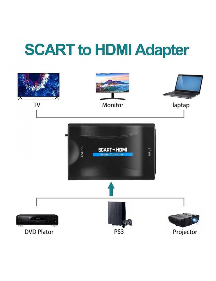 Αντάπτορας SCART σε HDMI CAB-H152, 10.2Gbps, NTSC & PAL, μαύρος