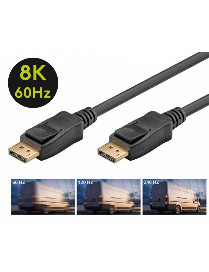 GOOBAY καλώδιο DisplayPort 61698, 8K/60Hz, 32.4 Gbps, 3m, μαύρο