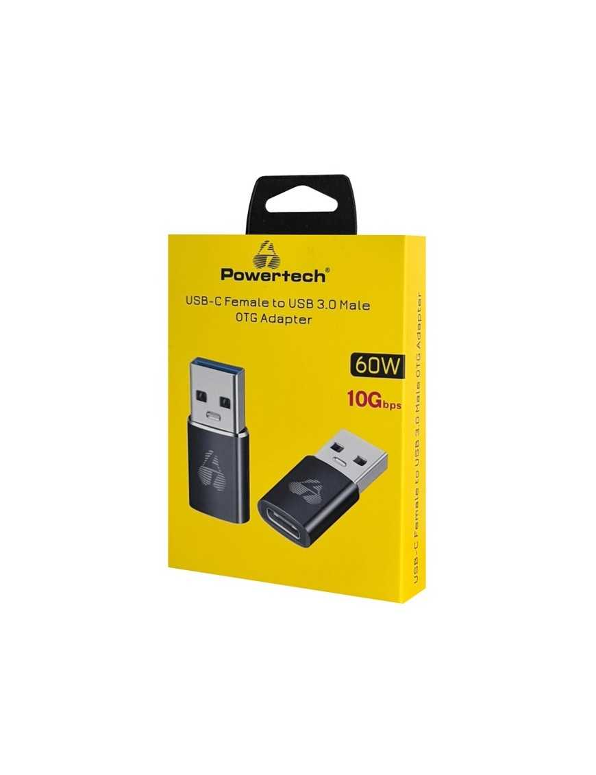 POWERTECH αντάπτορας USB 3.0 σε USB-C PTR-0147, 10 Gbps, 60W, γκρι