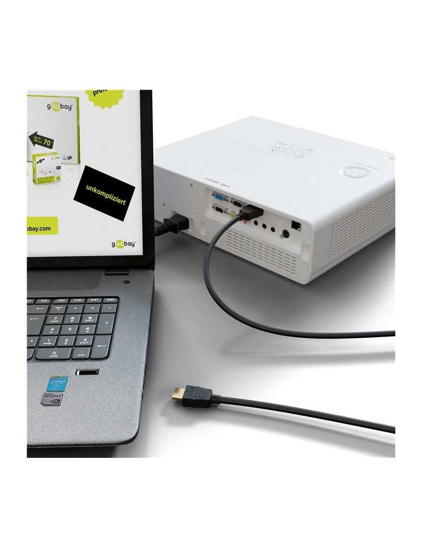 GOOBAY καλώδιο HDMI 2.0 60622 με Ethernet, 4K/60Hz, 18 Gbps, 2m, μαύρο