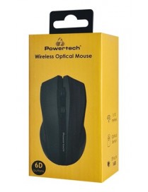 POWERTECH ασύρματο ποντίκι PT-1166, USB δέκτης, 1600DPI, μαύρο