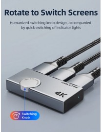 CABLETIME HDMI switch CT-HS4K-AG, 2 σε 1, 4K/60Hz, bi-directional, γκρι