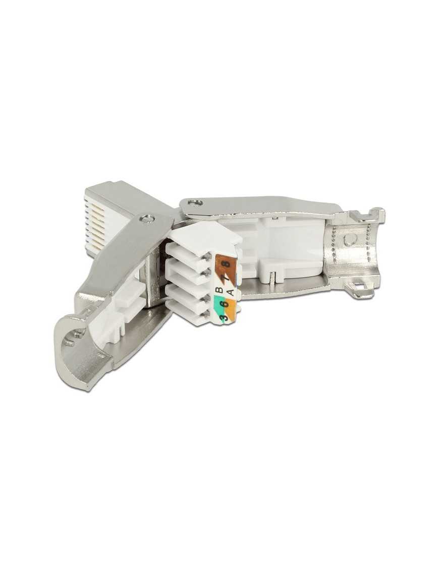 POWERTECH βύσμα δικτύου RJ45 CAB-N351, CAT 6A STP, tool-free, μεταλλικό