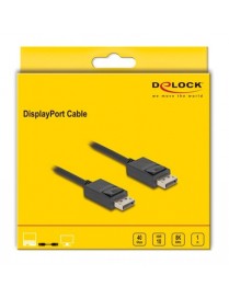 DELOCK καλώδιο DisplayPort 2.1 80492, 8K/60Hz 4K/120Hz 40 Gbps 1m, μαύρο