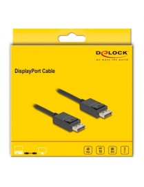 DELOCK καλώδιο DisplayPort 2.1 80493 8K/60Hz 4K/120Hz 40 Gbps, 2m, μαύρο