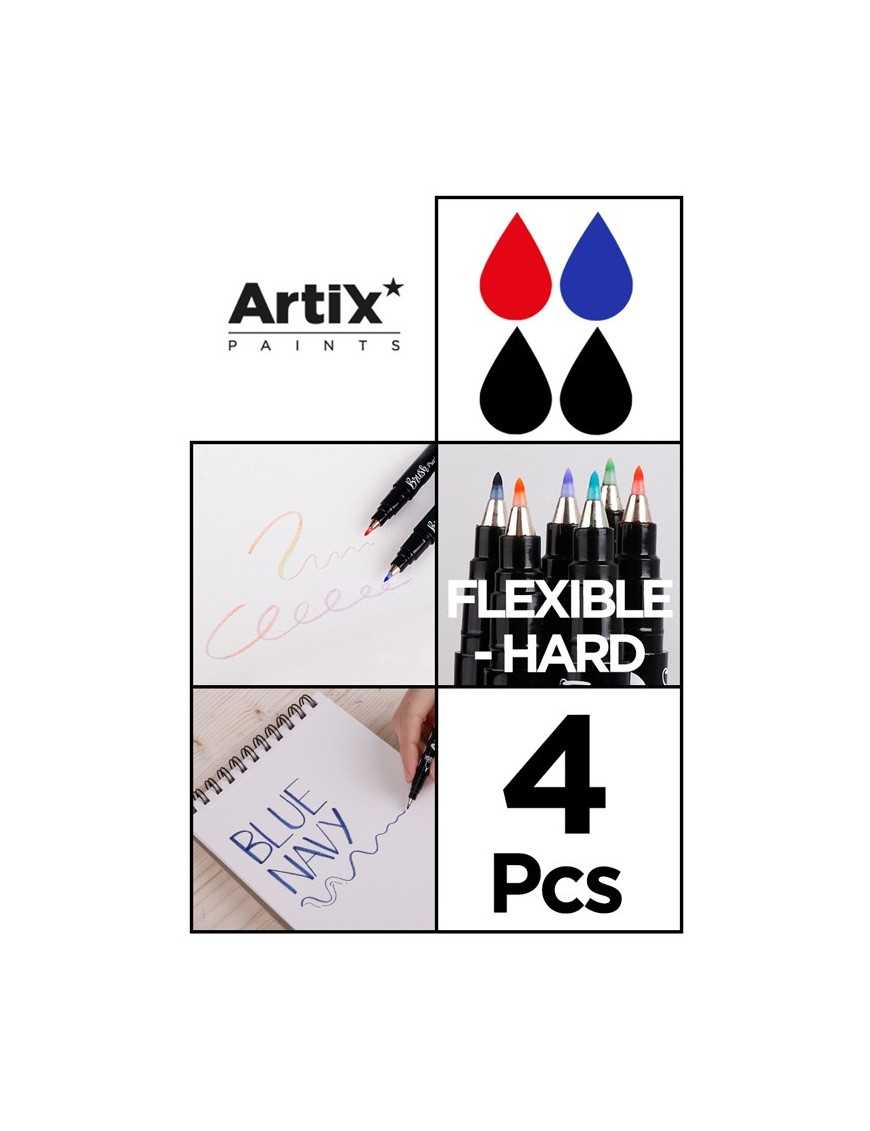 ARTIX PAINTS μαρκαδόρος σχεδίου PP928-01, μπλε/μαύρο/κόκκινο, 4τμχ