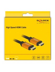 DELOCK καλώδιο HDMI 85728, 8K/60Hz, 48 Gbps, eARC, HDR, 1.5m, μαύρο