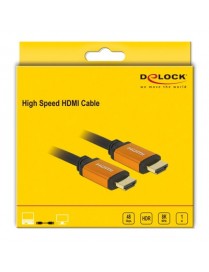 DELOCK καλώδιο HDMI 85727, 8K/60Hz, 48 Gbps, eARC, HDR, 1m, μαύρο