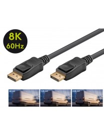 GOOBAY καλώδιο DisplayPort 65808 Certified, 8K/60Hz 32.4 Gbps, 1m, μαύρο