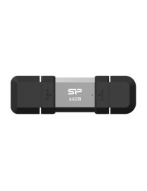 SILICON POWER USB Flash Drive C51, USB/USB-C, 64GB, 120MBps, ασημί