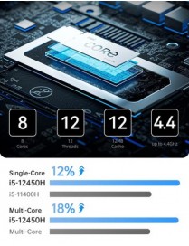 MINISFORUM mini PC UN1245, Intel i5-12450H, 16/512GB SSD, Windows 11 Pro