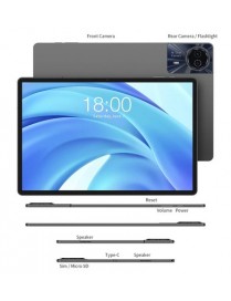 TECLAST tablet T50HD, 11" HD, 6/256GB, Android 14, 4G, 8000mAh, γκρι