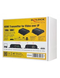 DELOCK HDMI video extender 65943 μέσω καλωδίου RJ45, 1080p, HDBitT, 100m