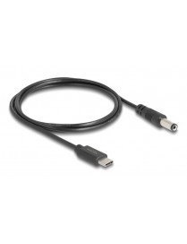 DELOCK καλώδιο USB-C σε DC 5.5 x 2.1mm 85397, 1m, μαύρο