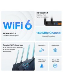 TP-LINK Router Archer AX55 Pro, WiFi 6, 3Gbps AX3000, Dual Band, V.1.0