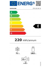 Davoline CFX 253 IX Ψυγειοκαταψύκτης 253lt Total NoFrost Inox