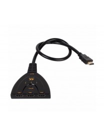 POWERTECH HDMI Switch CAB-H077, 3 σε 1, 4K, 0.50m, μαύρο