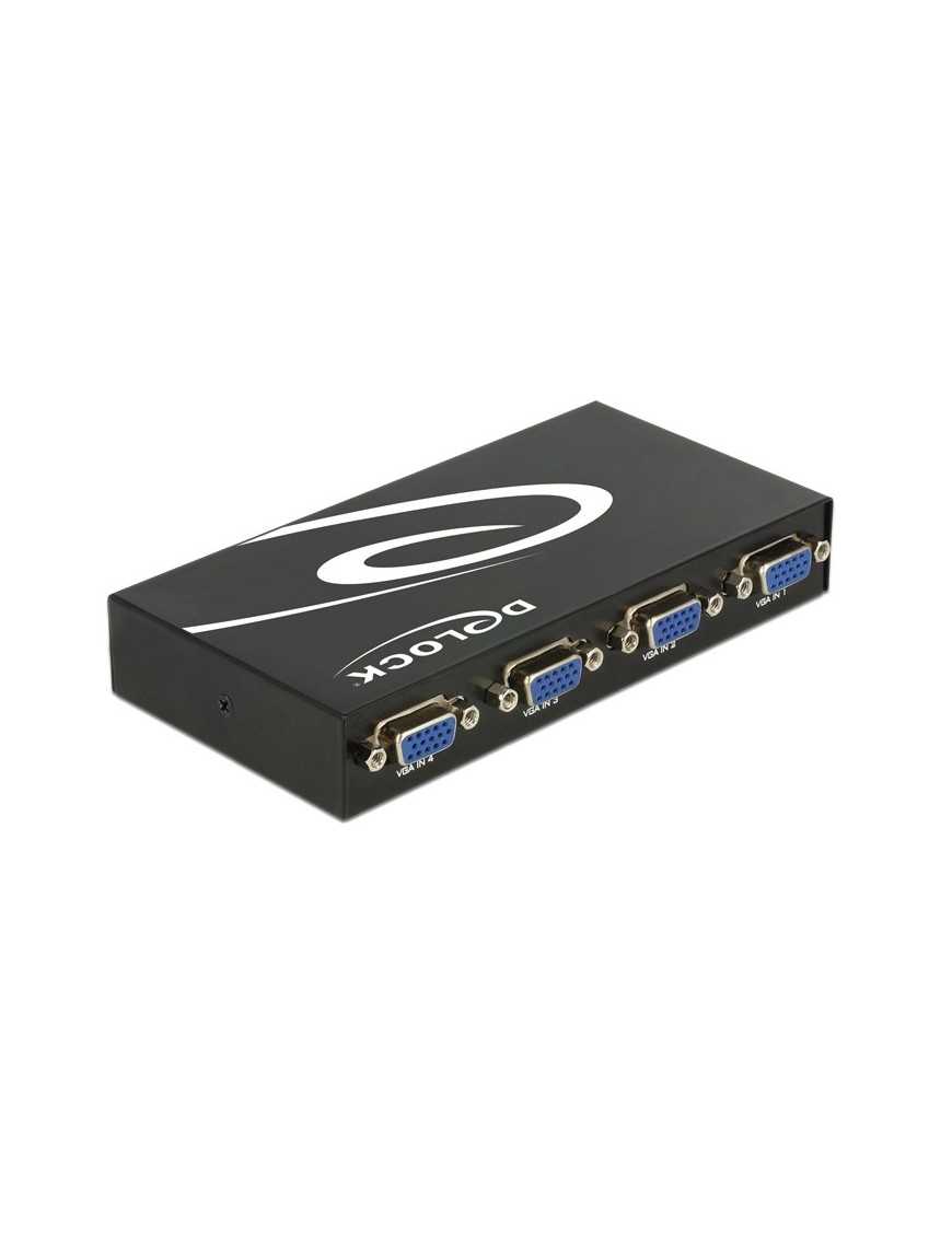 DELOCK VGA switch 87635, 4 σε 1, 1080p, bidirectional, μαύρο