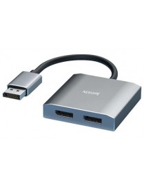 POWERTECH DisplayPort splitter CAB-DP068, 2 σε 1, 4K/60Hz, γκρι