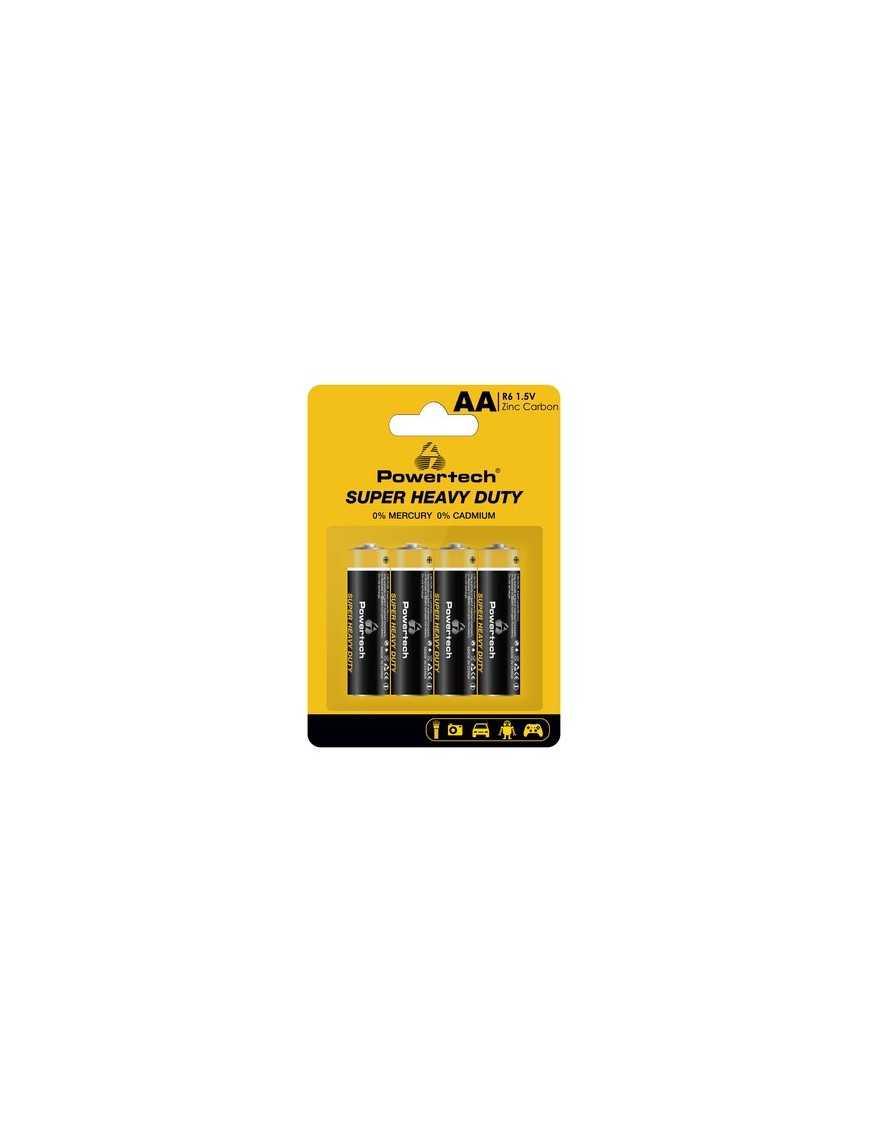 POWERTECH μπαταρίες Zinc Carbon Super Heavy Duty PT-1219, AA, 1.5V, 4τμχ