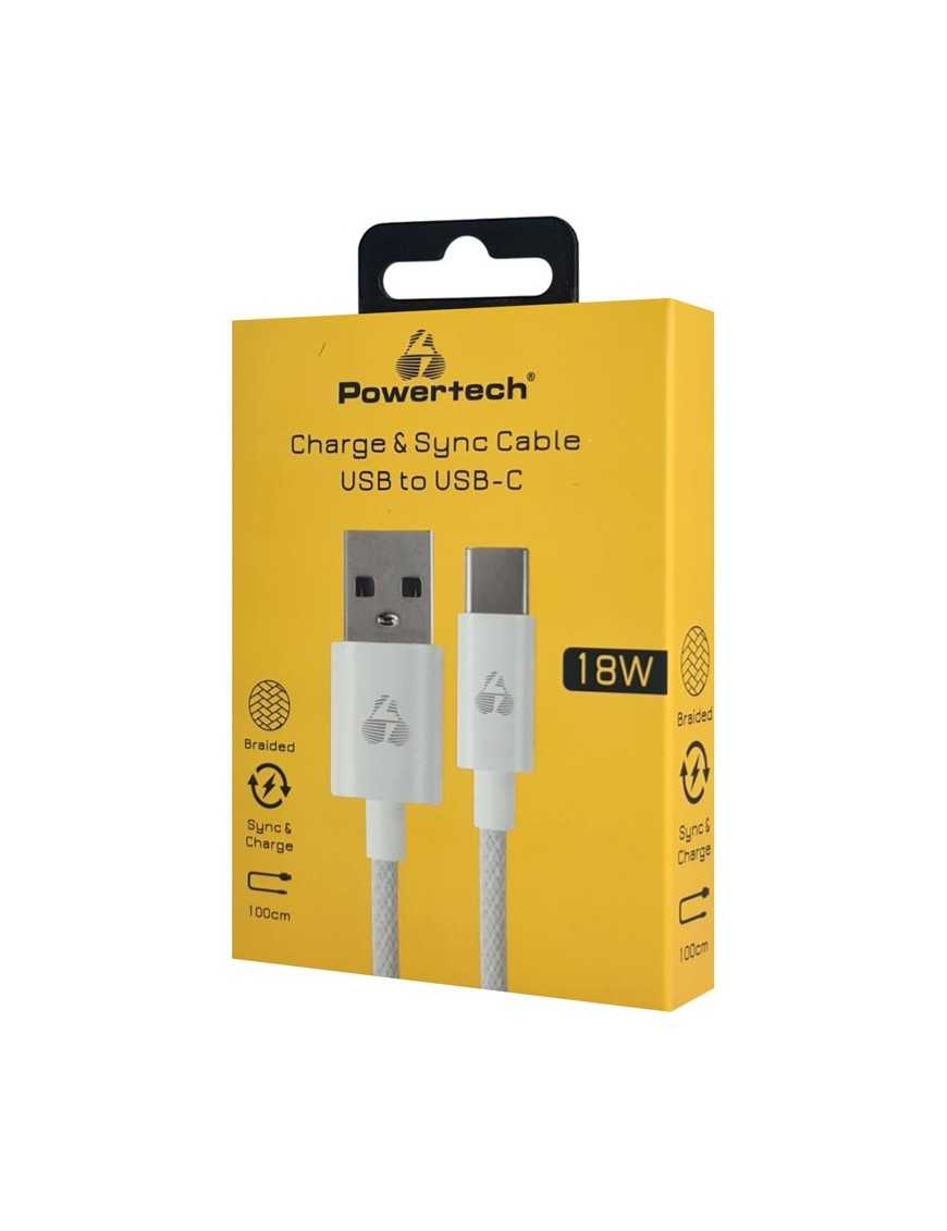 POWERTECH καλώδιο USB-C σε USB PTR-0184, 18W, 480Mbps, 1m, λευκό