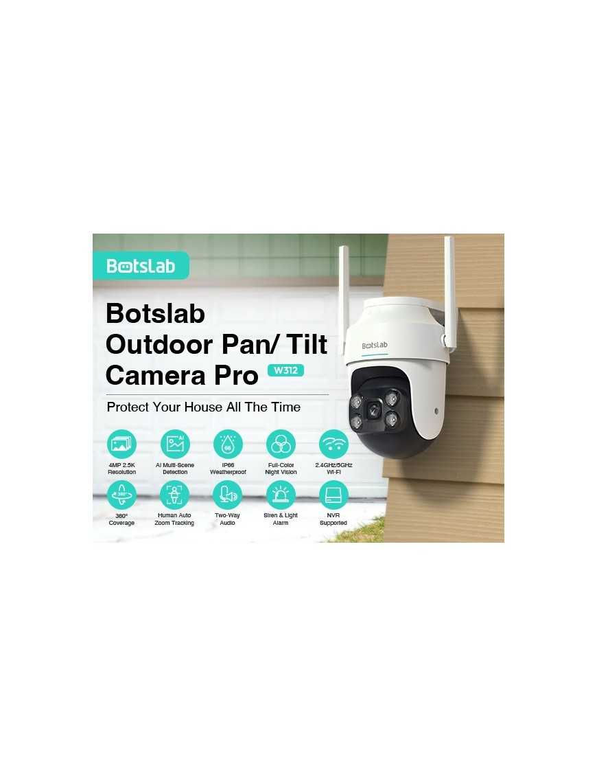 BOTSLAB smart κάμερα W312, 4MP/2.5K, WiFi & LAN, PTZ, SD, IP66