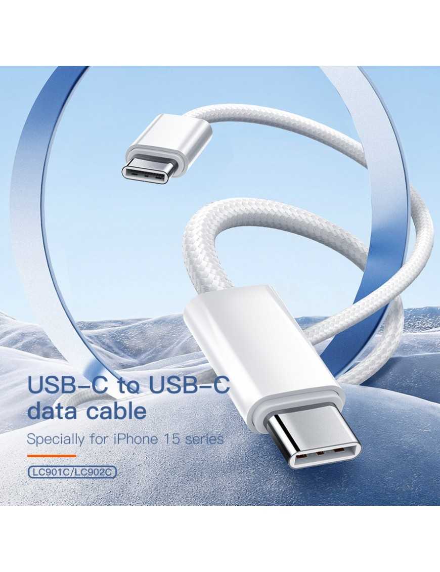 LDNIO καλώδιο USB-C LC901C, 65W PD, 480Mbps, 1m, λευκό