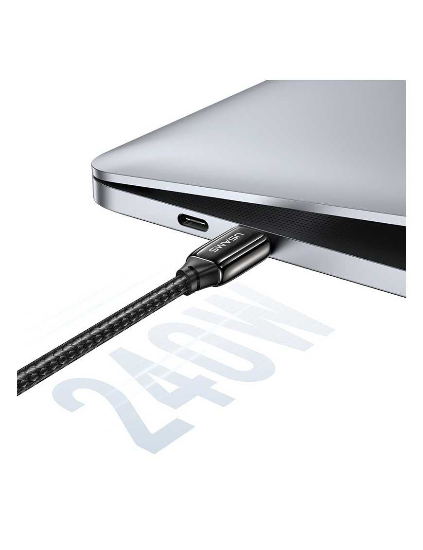 USAMS καλώδιο USB-C σε USB-C US-SJ580, 240W PD 3.1, 480Mbps, 1.2m, μαύρο